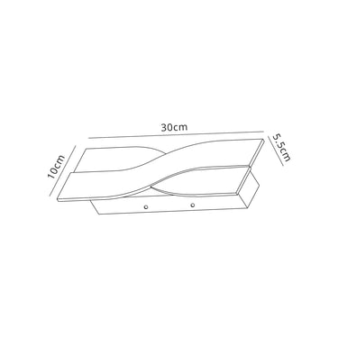 Nia Wall Lamp, 8W LED, 3000K, Brushed Aluminium/Frosted White