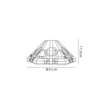 Maya, Tiffany 30cm Non-electric Shade Suitable For Pendant/Ceiling/Table Lamp, White/Grey/Black/Clear Crystal