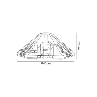 Maya, Tiffany 40cm Shade Only Suitable For Pendant/Ceiling/Table Lamp, White/Grey/Black/Clear Crystal