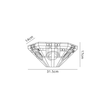 Maya Tiffany 2 Light Wall Lamp, White/Grey/Black/Clear Crystal