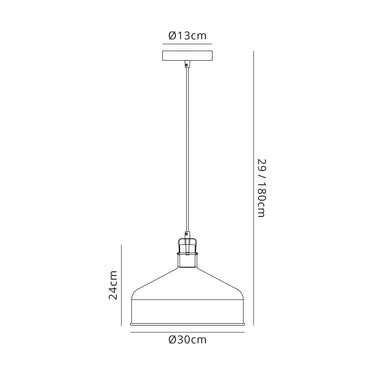 Beaumont Medium Pendant, Sand Black/Copper/White