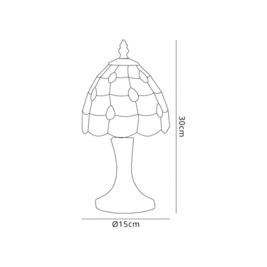 Tristan Tiffany Table Lamp, Beige/Clear Crystal Shade