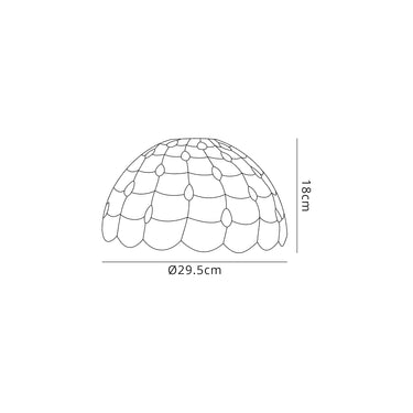 Tristan, Tiffany 30cm Non-electric Shade Suitable For Pendant/Ceiling/Table Lamp, Beige/Clear Crystal