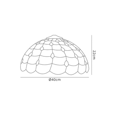 Tristan, Tiffany 40cm Shade Only Suitable For Pendant/Ceiling/Table Lamp, Beige/Clear Crystal