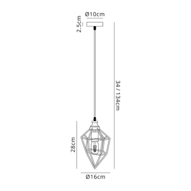 Rawson Small Pendant, Antique Brass