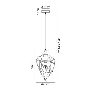 Rawson Medium Pendant, Black Nickel