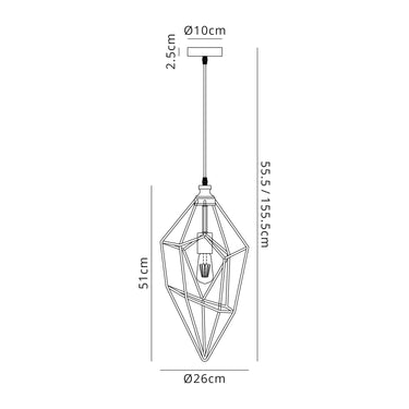 Rawson Large Pendant, Black Nickel