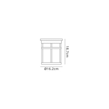 Eli Ceiling, Black/Clear Crackled Glass, IP54