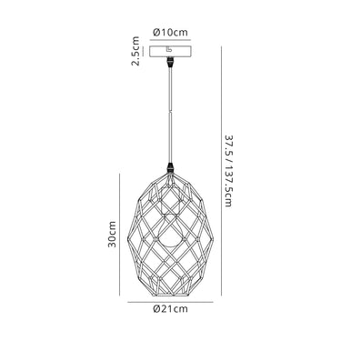 Cropston Curved Cylinder Pendant, Polished Brass