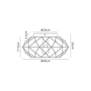Cropston Flush Ceiling, Polished Brass