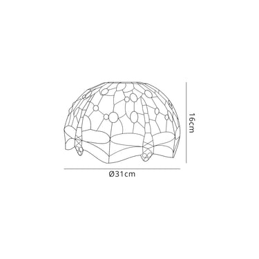 Tennyson Tiffany 30cm Non-electric Shade Suitable For Pendant/Ceiling/Table Lamp, Blue/Orange/Crystal