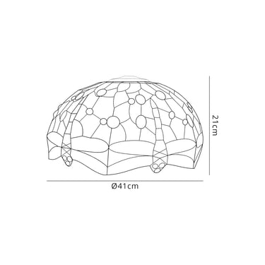 Tennyson Tiffany 40cm Shade Only Suitable For Pendant/Ceiling/Table Lamp, Blue/Orange/Crystal