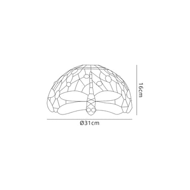 Tennyson Tiffany 30cm Non-electric Shade Suitable For Pendant/Ceiling/Table Lamp, Purple/Pink/Crystal