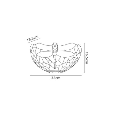 Tennyson Tiffany Wall Lamp, 2 x E14, Purple/Pink/Crystal