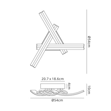 Juni 3 Light Ceiling, 40W LED, White