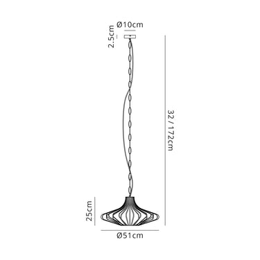 Capri Pendant, Matt Black