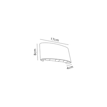 Jacent Up & Downward Lighting Wall Lamp, 6W LED, IP54, Black/Gold
