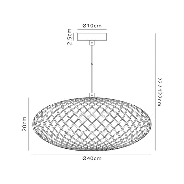 Millie Elliptical Sphere Pendant, Polished Nickel