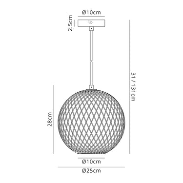 Millie Sphere Pendant, Polished Nickel
