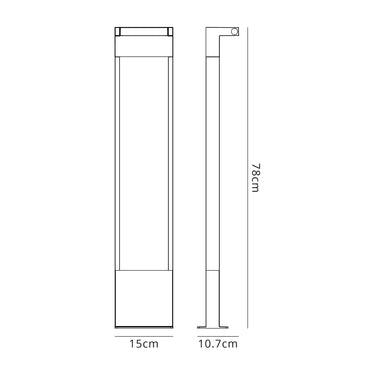 Cordoba Tall Post, 10W LED, IP54, Graphite Black