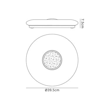 Vinto Ceiling, 24W LED, CCT Switchable 3000/4000/6000K, Opal White