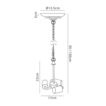 Avery 3 Light Suspension Kit, Aged Antique Brass