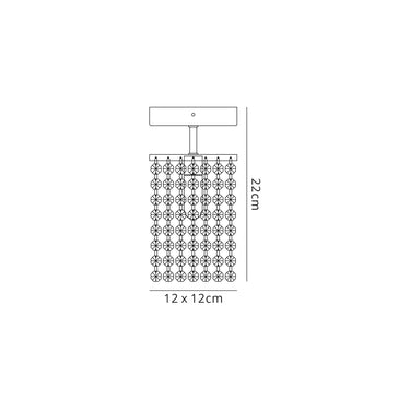 Attica Small Ceiling Light, IP44, Polished Chrome/Crystal