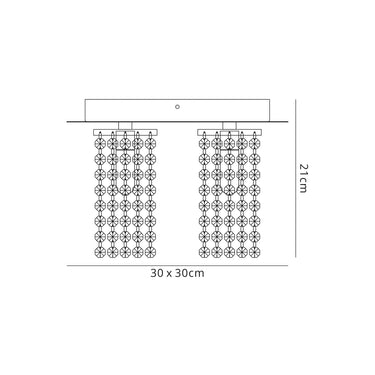 Attica Ceiling Light, IP44, Polished Chrome/Crystal