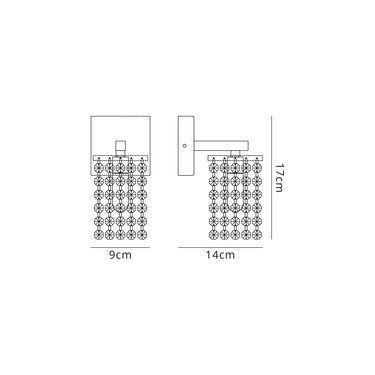 Attica Single Wall Lamp, IP44, Polished Chrome/Crystal