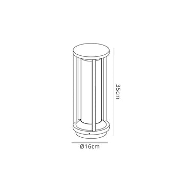 Mallory Post Lamp Medium, IP65, Anthracite