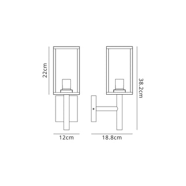 Caya Upward Wall Lamp, IP54, Graphite Black