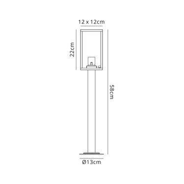 Caya Short Post, IP54, Graphite Black