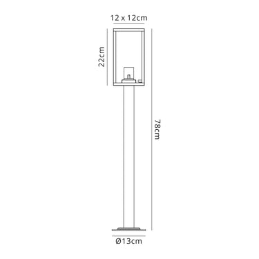 Caya Tall Post, IP54, Graphite Black