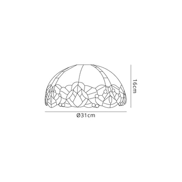 Linton, Tiffany 30cm Non-electric Shade Suitable For Pendant/Ceiling/Table Lamp, Blue/Clear Crystal, 1yr Warranty
