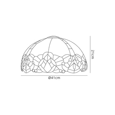 Linton, Tiffany 40cm Shade Only Suitable For Pendant/Ceiling/Table Lamp, Blue/Clear Crystal, 1yr Warranty