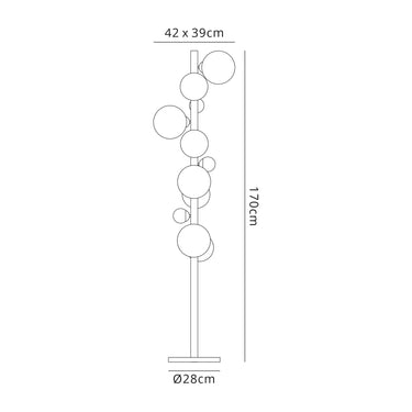 Jools Floor Lamp, Polished Chrome/Smoked Glass