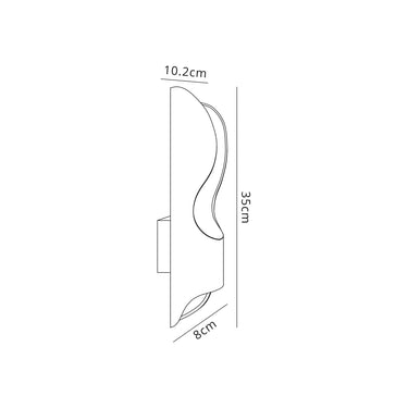Seth Wall Lamp, 8W LED, 3000K, White/Silver Leaf
