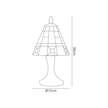Cuadra Tiffany Table Lamp, Cream/Grey/Clear Crystal Shade
