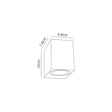 Camber Rectangle Single Wall Lamp, IP54, Black/Silver