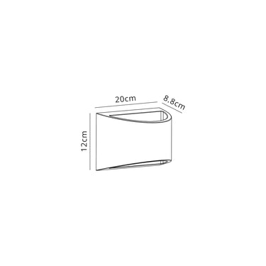 Strafe Rectangular Single Wall Lamp, White Paintable Gypsum