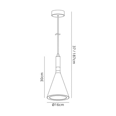 Strafe Single Pendant, White Paintable Gypsum