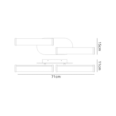 Incline Ceiling Lamp, 2 x 9W LED, 4000K, IP44, Polished Chrome