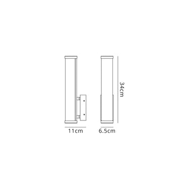 Incline Wall Lamp Small, 9W LED, 4000K, IP44, Polished Chrome