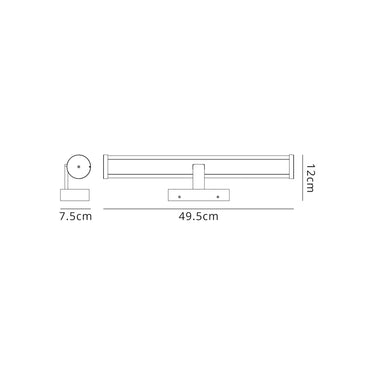 Incline Wall Lamp Over Mirror, 12W LED, 4000K, IP44, Polished Chrome