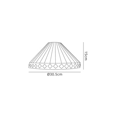 Tiffon Tiffany 30cm Non-electric Shade Suitable For Pendant/Ceiling/Table Lamp, Amber/Cream/Crystal, 1yr Warranty