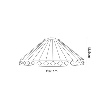 Tiffon Tiffany 40cm Shade Only Suitable For Pendant/Ceiling/Table Lamp, Amber/Cream/Crystal, 1yr Warranty