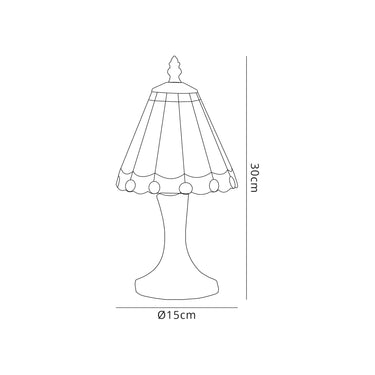 Paragon Tiffany Table Lamp, Cream/Brown/Clear Crystal Shade