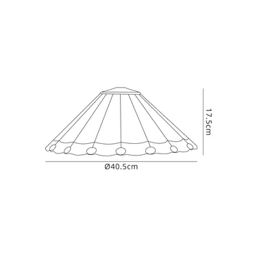 Paragon Tiffany 40cm Shade Only Suitable For Pendant/Ceiling/Table Lamp, Amber/Cream/Crystal