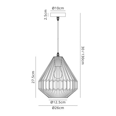 Metrica Small Pendant, Antique Copper