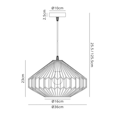 Metrica Medium Pendant, Antique Copper